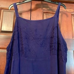 Navy Embroidered Maxi Dress